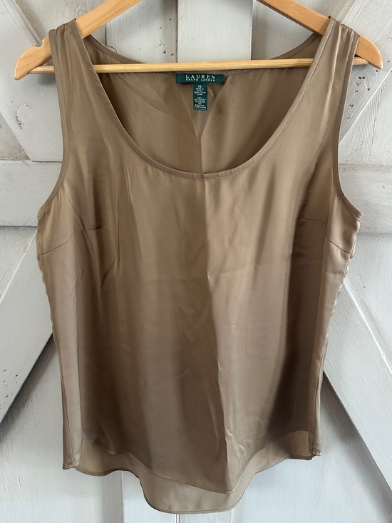 Ralph Lauren Tops - Lauren Ralph Lauren Taupe Sleeveless Tank Blouse Size 10